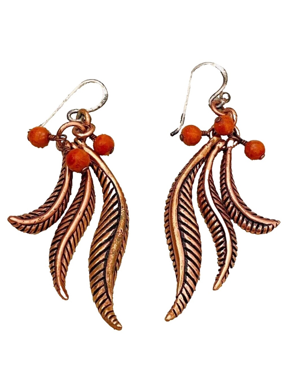 Barse HSN STUDIO Sponge Coral Copper "FORBIDDEN" Cluster Pierced Earrings